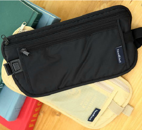 Traveling abroad personal anti-theft waist bag Travel sports passport bag invisible wallet ultra-thin anti-theft wallet for men and women