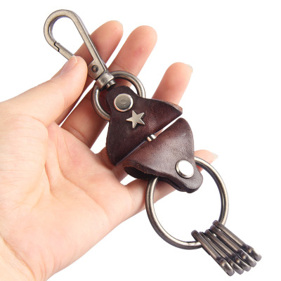 Craft gift personality cowhide man Key buckle originality Metal Waist Pendants key Pendant wholesale