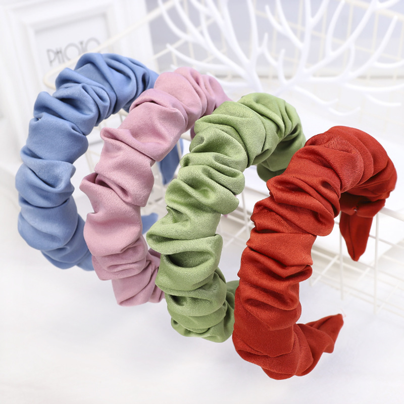 Wrinkled Hair Hoop Cute Lady Soft Cloth Net Red Wild Hair Jewelry Women display picture 19