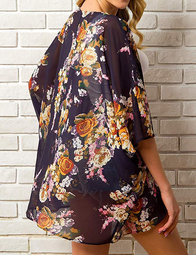 62g Weight Half Sleeve Sleeve Length Placket Placket Type Regular Sleeve Sleeve Type Polyester, Chiffon Fabric Type Long Top Length Chiffon Shirt Tops Type Daily Occasion Round Neck Neckline Comfort Function Loose Version Flower Pattern Summer Season Women'S Gender Printing Design Streetwear Style Women's Streetwear Flower Printing Cover Ups