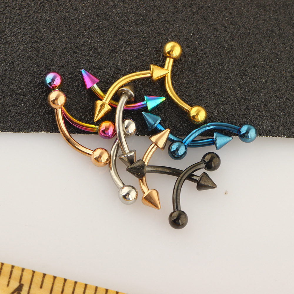 12-Piece Stainless Steel Eyebrow Ring Lip Nose Piercing Jewelry Set - Diamond Shape - Ancient Style detail image 13