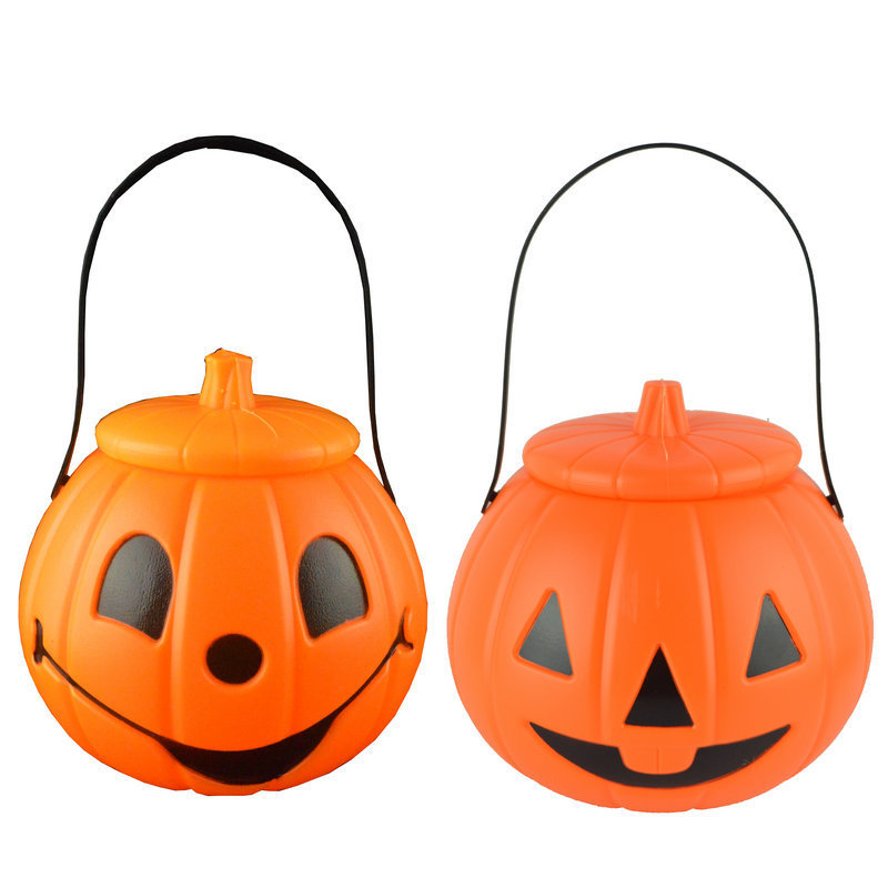 ハロウィンカボチャ瓶装飾カボチャバケツ 18cm 蓋付き三角目カボチャ瓶カボチャランプ漫画|undefined