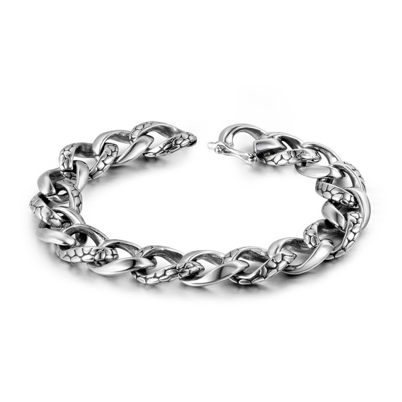 Titanium steel jewelry Gothic style snake pattern vintage titanium steel bracelet casting bracelet factory wholesale CE168