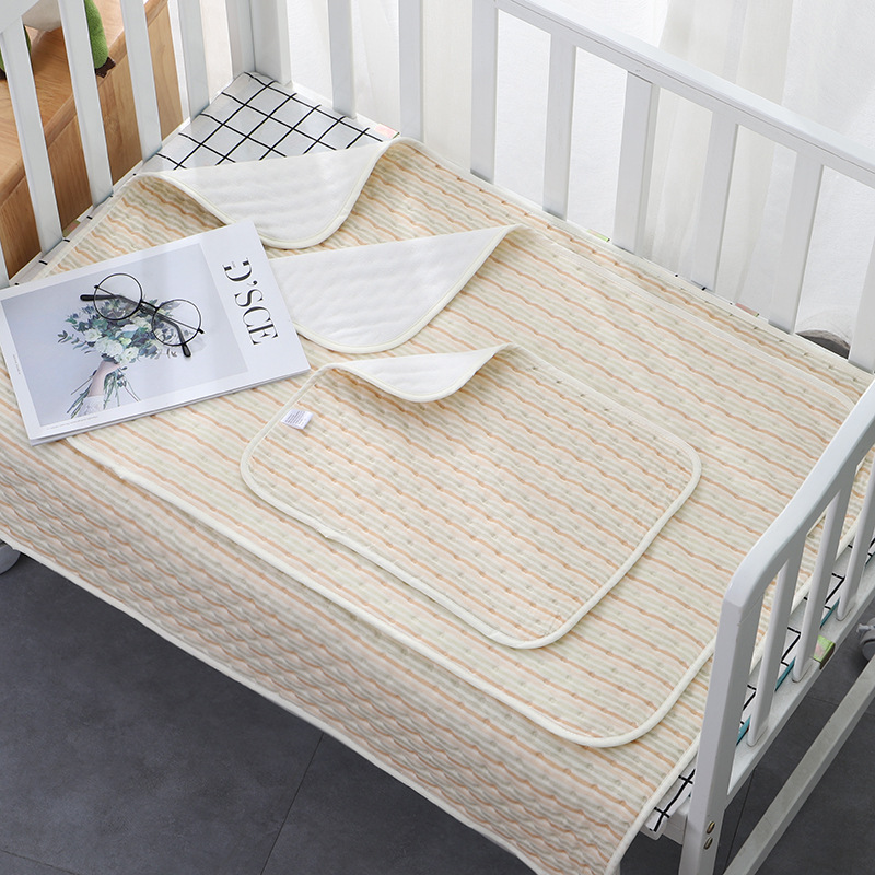 思柔婴儿彩棉隔尿垫用品大小号防水透气可洗床单 新生儿隔尿垫