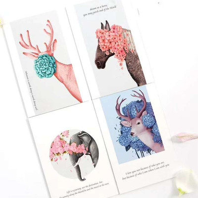 Bouquet of flowers card Peach Elevator Xinyu card Bouquet of flowers Blessing card Greeting cards fashion heart-shaped square