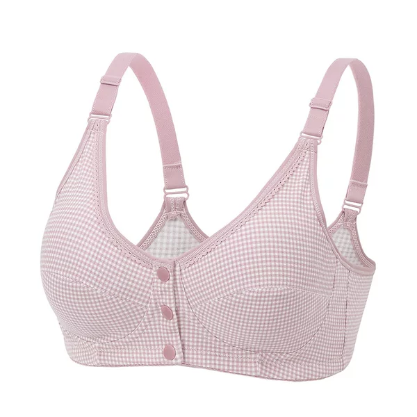 New Front Three-Button Lace Bra for Middle-Aged and Elderly People Without Wires Nursing Bra Maternity Underwear Wholesale