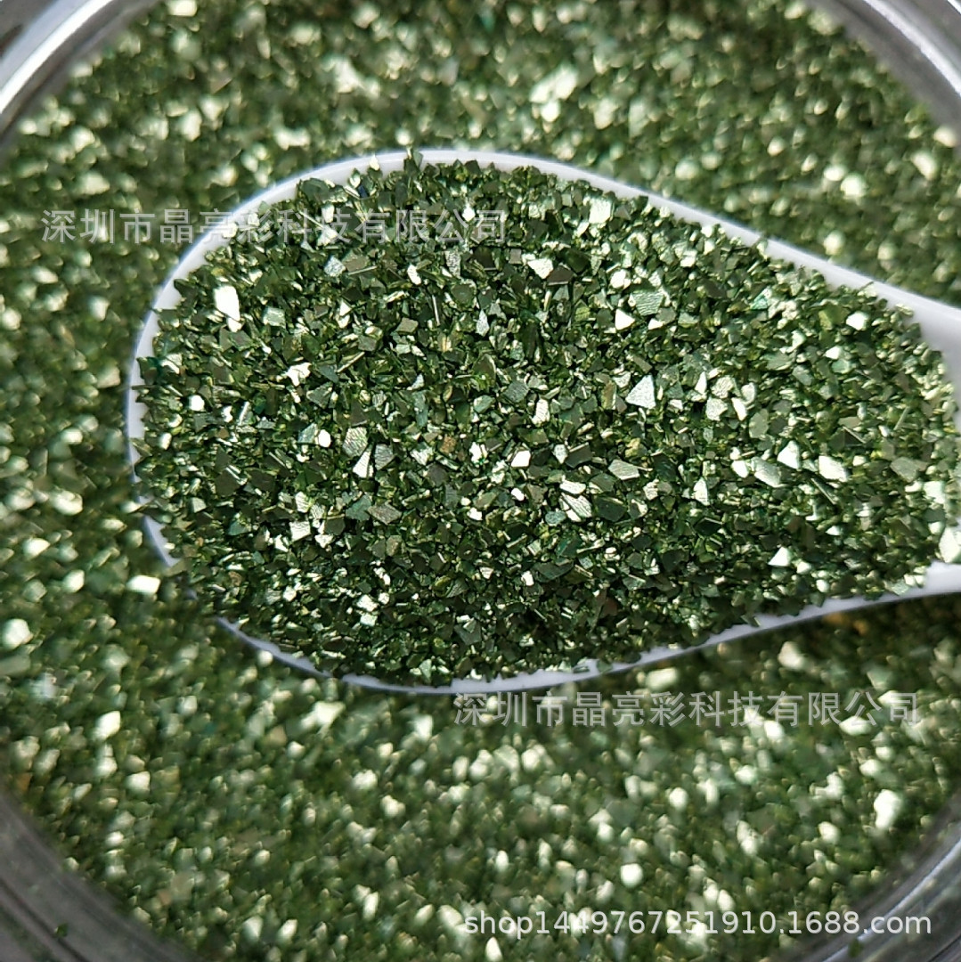 Crystal green glitter electroplated glass sheet