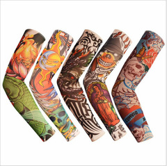 Bulk tattoo sleeve patterns flower arm sleeve tattoo sleeve for men and women cool ice sleeve summer cycling driving sun protection with seams arm sleeves