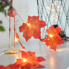 Cross-border LED fabric simulated maple leaf light string, Harvest Festival Thanksgiving Halloween decoration maple pumpkin colored light string