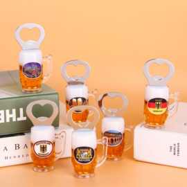 新奇现货批发 开瓶器 创意亚克力啤酒杯开瓶器冰箱贴 厂家直供