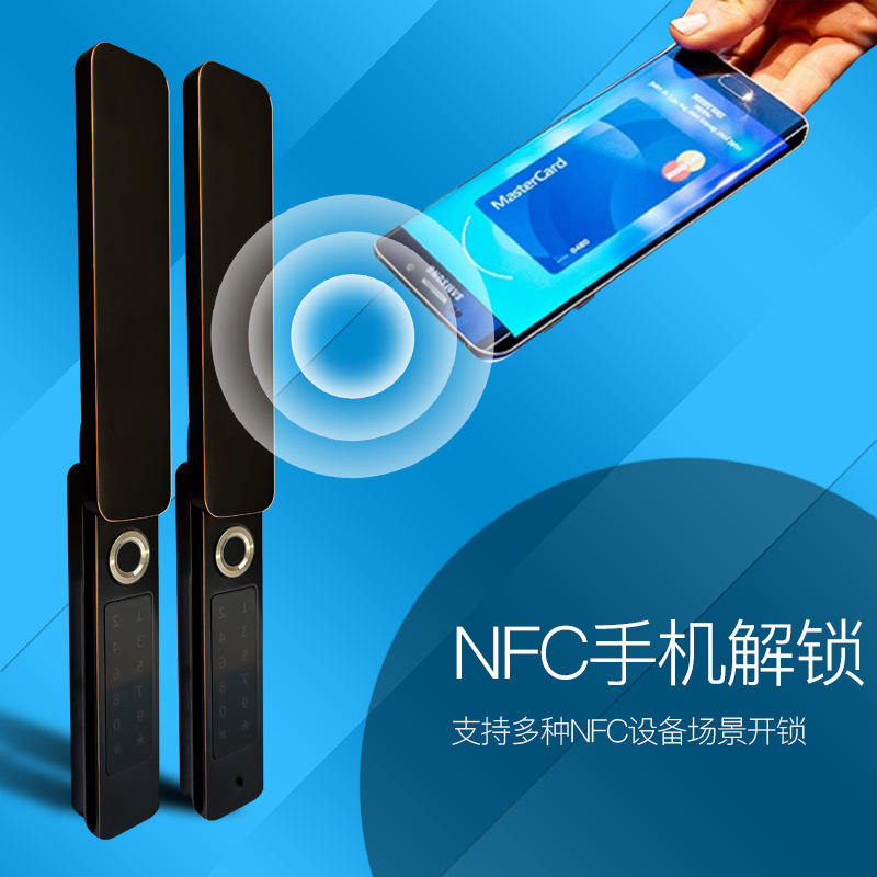 锁神嵌入式双面指纹锁防水通通锁APP蓝牙双面别墅指纹锁