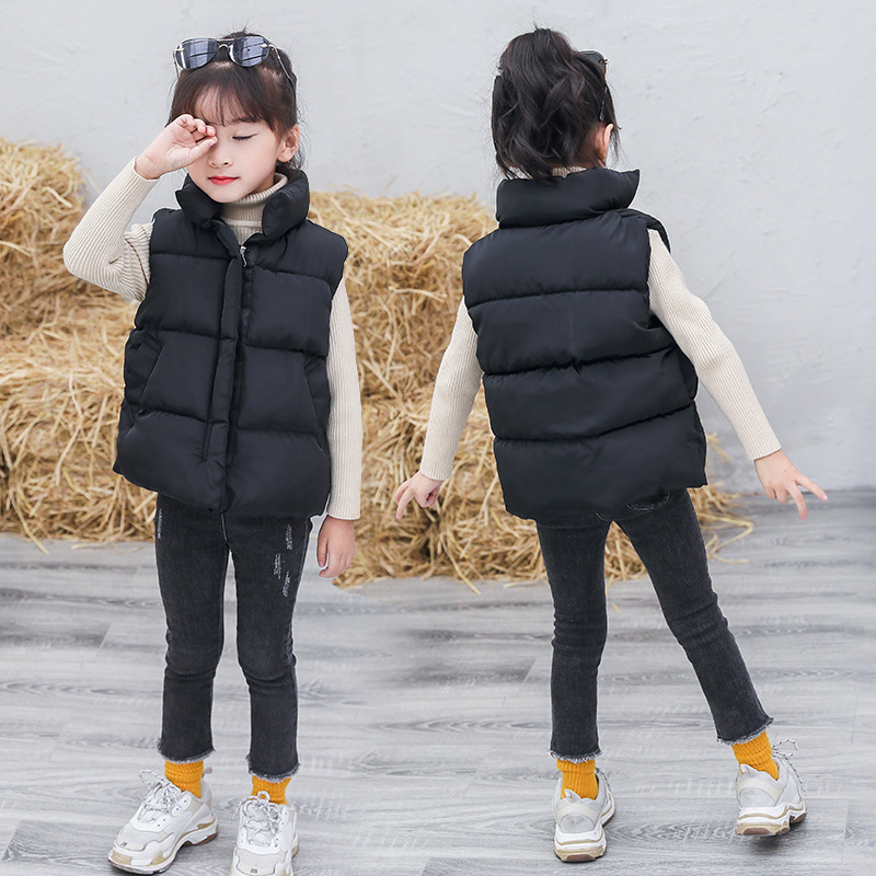 2020 Otoño e Invierno nuevos niños abajo Chaleco de algodón moda grandes, medianos y pequeños niños y niñas cremallera chaleco abrigo de pan