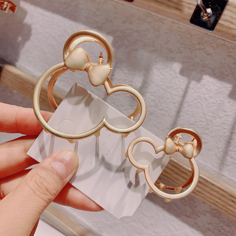 Hot Selling Fashion Metal Matte Lady Mouse Hollow Flower Hair Clip display picture 1