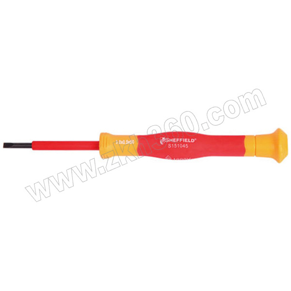 双色柄绝缘一字精密螺丝批SHEFFIELD/钢盾S1510442.5×0.40×50m