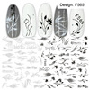 Cross -border supply nails stickers French black and white collection lace maple leaf retro vine -graphic nail stickers nail