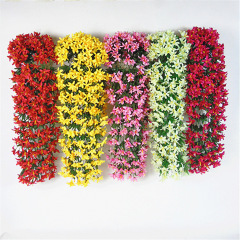 廠家批發仿真小百合 花牆壁裝飾假花仿真壁掛花藤絹花花條吊蘭花