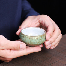 日式粗陶小茶杯大容量品茗杯主人杯单杯创意手工复古功夫茶具杯子