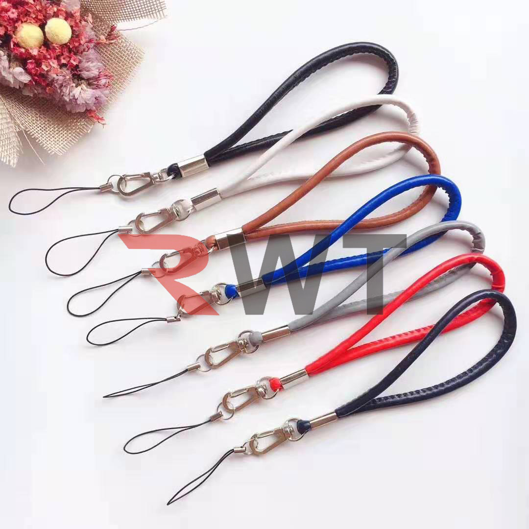 钥匙扣手腕绳  相机短绳 胸卡 计步器挂绳 编织圆皮绳 吊绳 现货