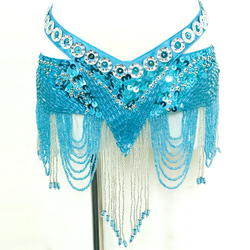 New belly dance waist chain performance belt practice clothing girdle Indian dance extended and widened hip scarf