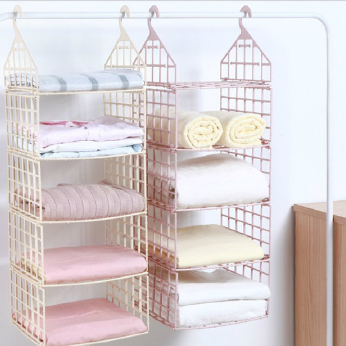 Home organizing wardrobe layered storage rack clothing organizer rack dormitory wardrobe clothes hanging rack storage rack hanging basket