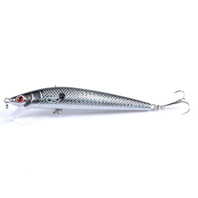 2 Pcs Shallow Diving Minnow Lure 95mm 8g Hard Sinking Minnow Fishing Baits Bass Trout Bowfin Saltwater Sea Fishing Lure