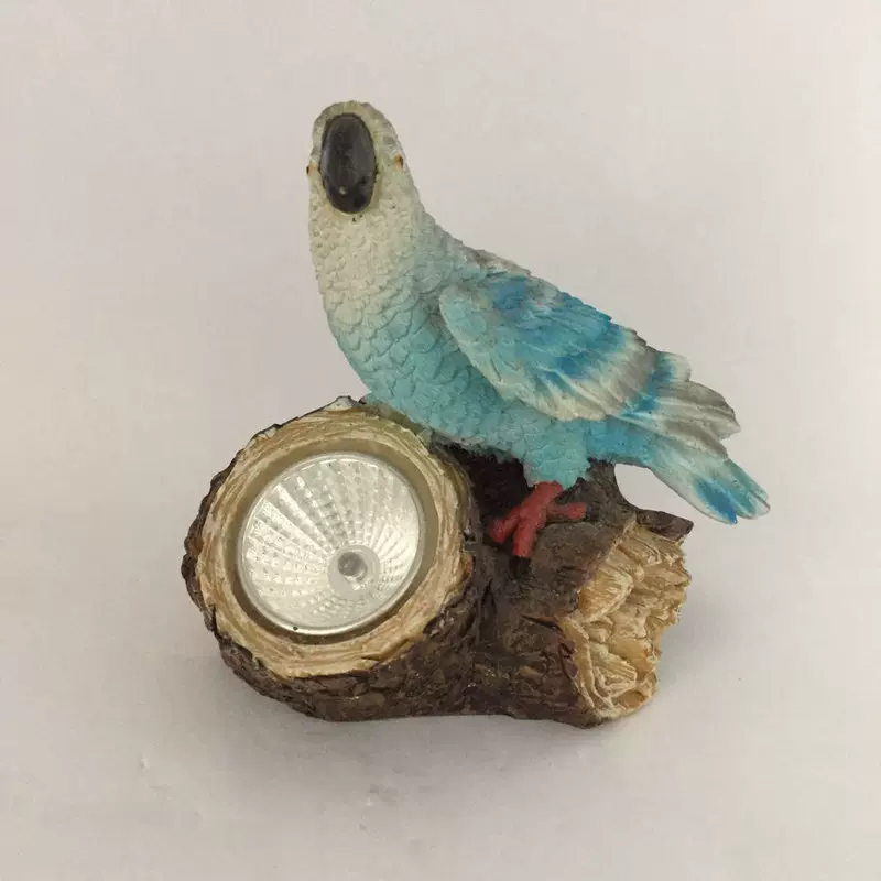 厂家供应树脂小鸟太阳能灯 手工彩绘工艺品LED花园草坪灯