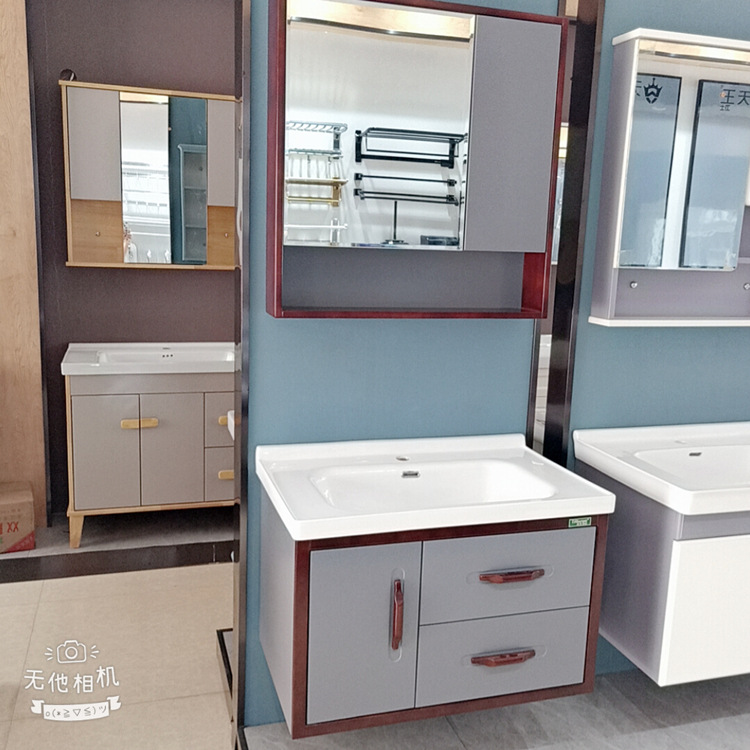 天王卫浴 新款家用卫生间挂墙式浴室柜80 镜柜组合洗手盆厂家直销|ms