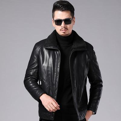 皮夹克男皮毛一体男士冬季外套韩版帅气加绒加厚中青年PU皮衣潮男
