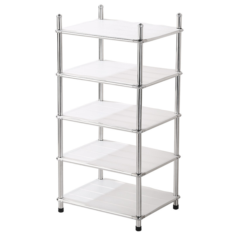 Engrosamiento de acero inoxidable de almacenamiento de la cocina baño lavabo rack dormitorio multi-capa de almacenamiento de piso rack