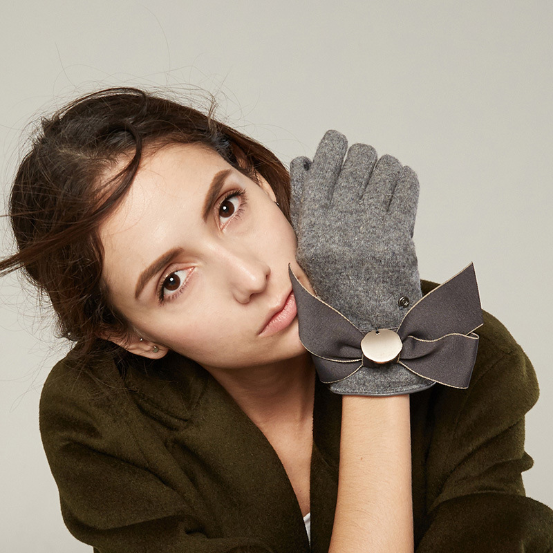 冬季羊毛羊绒针织手套女士保暖时尚韩版骑行开车驾驶加绒加厚手套