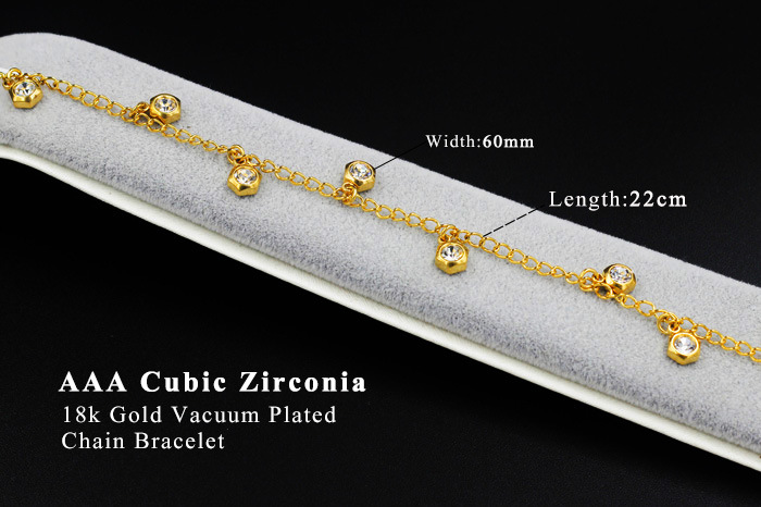 Fashion Geometric Stainless Steel Inlay Zircon Womenu0027S Anklet 1 Piece