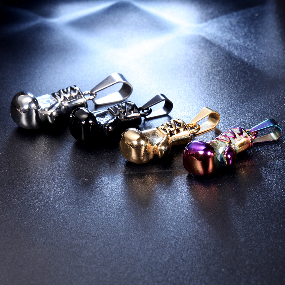 21g Weight Pendant Jewelry Making Type 18K Gold Plated, Rhodium Plated Plating Material 1 Piece Titanium Steel 18K Gold Plated Rhodium Plated Boxing Gloves Pendant