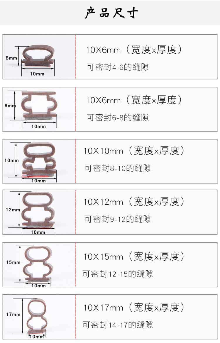 Anti-theft door sealing strip I-shaped door frame door seam strip edge sealing strip self-adhesive sound insulation leak-proof wind thermal adhesive strip
