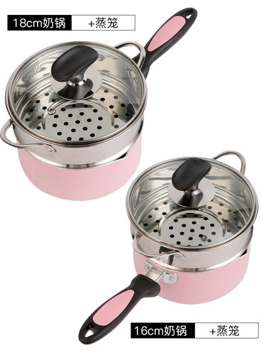 Wholesale stainless steel steamer basket 16cm-24cm electric cooking pot milk pot with steamed buns double-ear steamer for home use