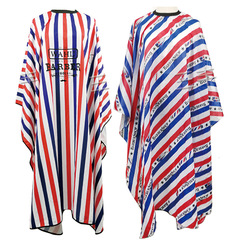 出口圍布復古條紋美發圍布成人不沾發透氣理髮圍布焗油工具外貿款