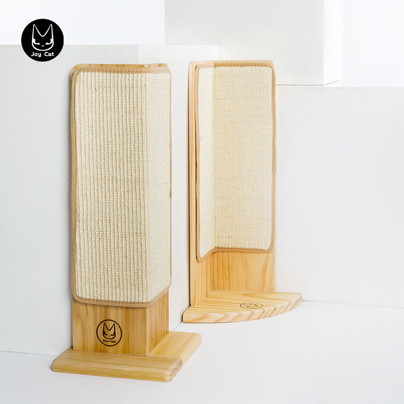 JoyCat墙角猫抓板 实木剑麻磨爪器沙发救星猫爬架墙角抓柱瓦|ru