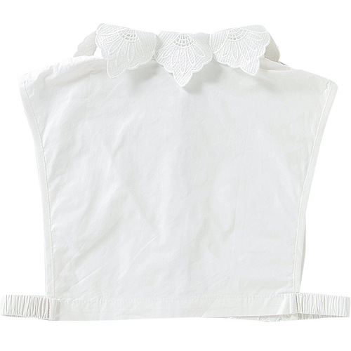 Korean petal collar lace front shirt with detachable collar, saves detachable collar