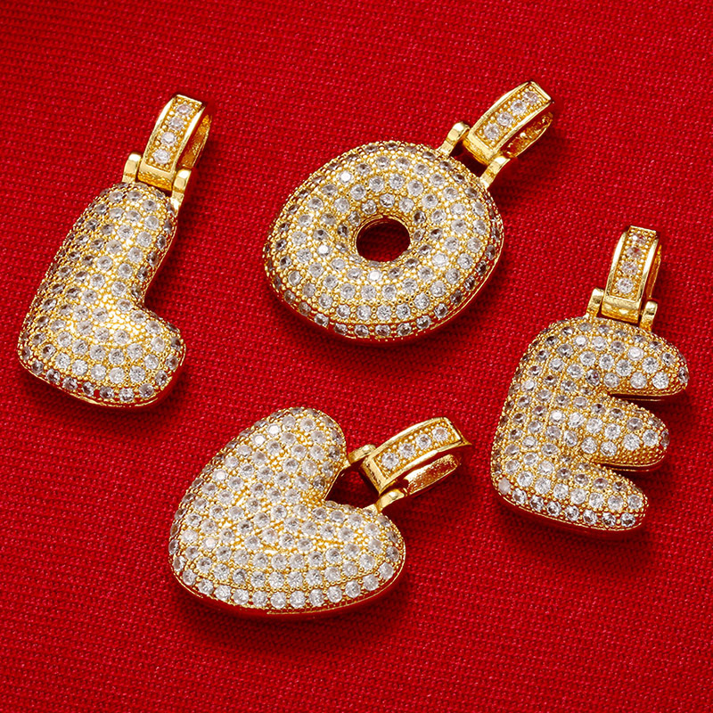 6g Weight Pendant Jewelry Making Type Zircon Inlay Material DIY Jewelry Accessories Classification 1 Piece Quantity Copper Material Letter Pattern All Seasons Season Polished Finish Plating Design Hip-Hop Style White, Gold Color 1 Piece Copper Zircon Bubble Letter Polished Pendant DIY Jewelry Accessories 3
