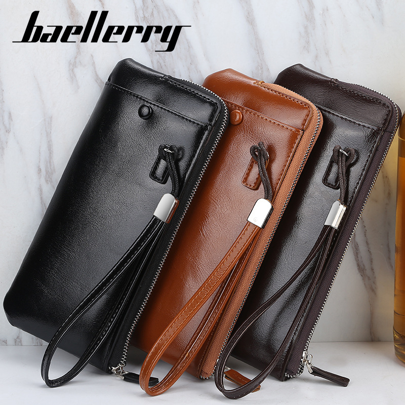 Men'S Long Korean Thin Multi Card Zipper Multi Function Mobile Phone Wallet