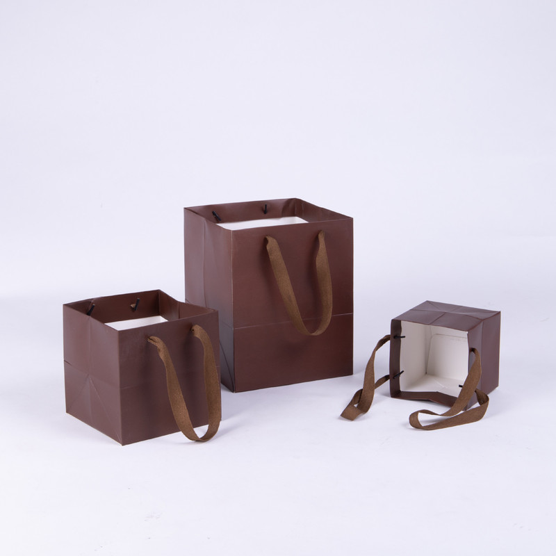 Square Brown gift bag blank paper bag in stock honey canned flowers moon cake packaging bag handbag