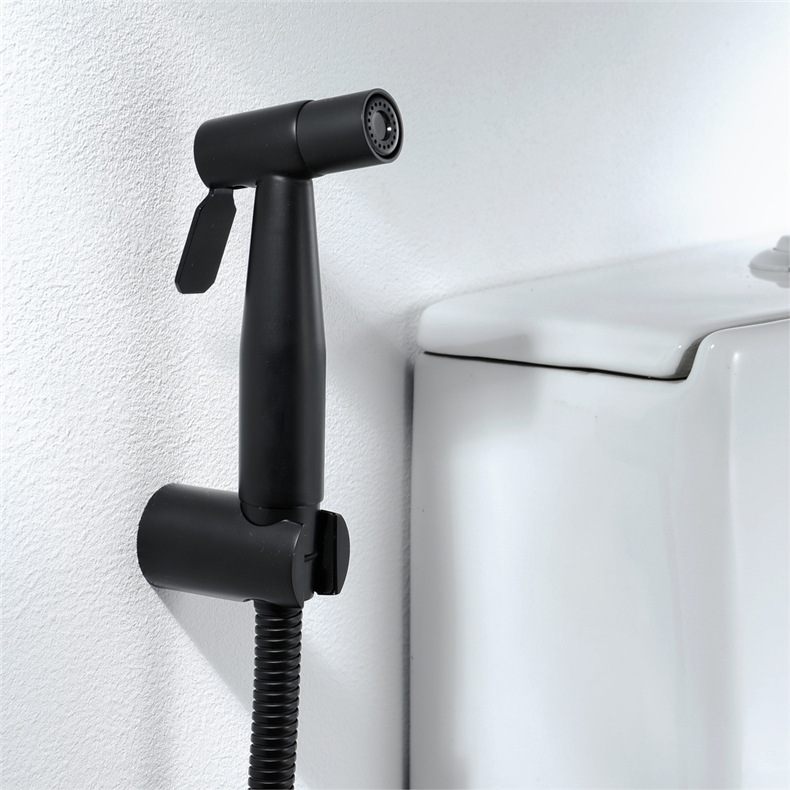 HIDEEP Black Toilet Spray Gun Set, Stainless steel Sanitary faucet, Copper Spray gun, Toilet Flusher HI09021A Specification drawing