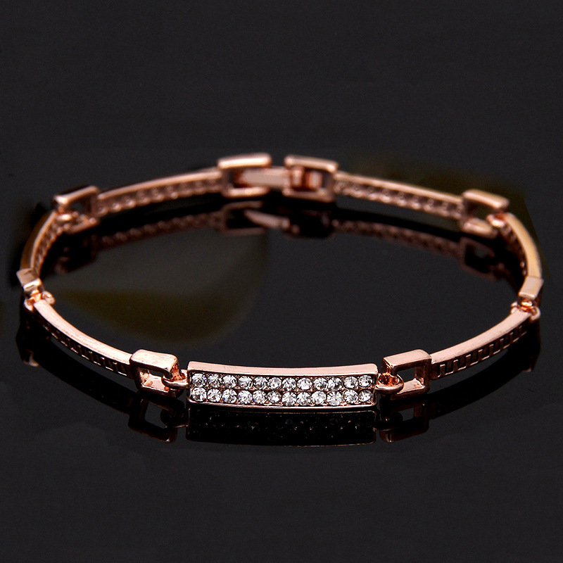 新款韓版時尚飾品批發 高檔鍍金鑲鑽手鏈 精美流行女飾廠家直銷