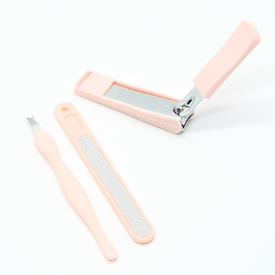 美甲指甲钳 指甲剪指甲锉V型刀口三件套装 时尚修甲套装地推礼品