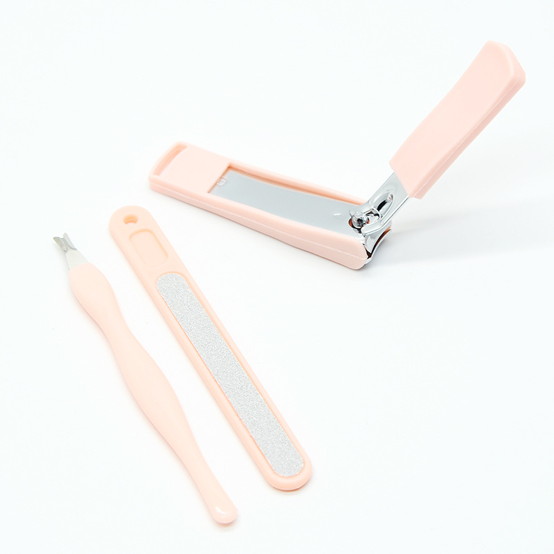 美甲指甲钳 指甲剪指甲锉V型刀口三件套装 时尚修甲套装地推礼品