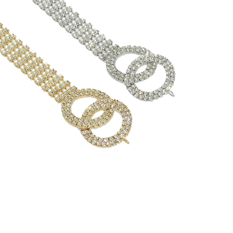 Transfronterizo nuevo diamante Cinturón de las mujeres elegantes de las mujeres europeas y americanas completo rhinestone borla cadena de la cintura decorativa en stock al por mayor
