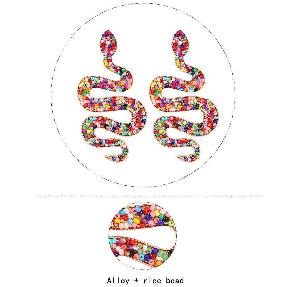 2 E7388 Europe Et En Amérique Croix Frontière Boucles D'oreilles Strass Trois-dimensions Serpent En Forme De Boucles D'oreilles Boucles D'oreilles De Mode Tous-match De Mode Exquis Ornement display picture 12