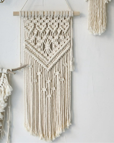 波西米亚手工编织挂毯纯棉客厅卧室墙上挂饰 北欧风壁挂macrame