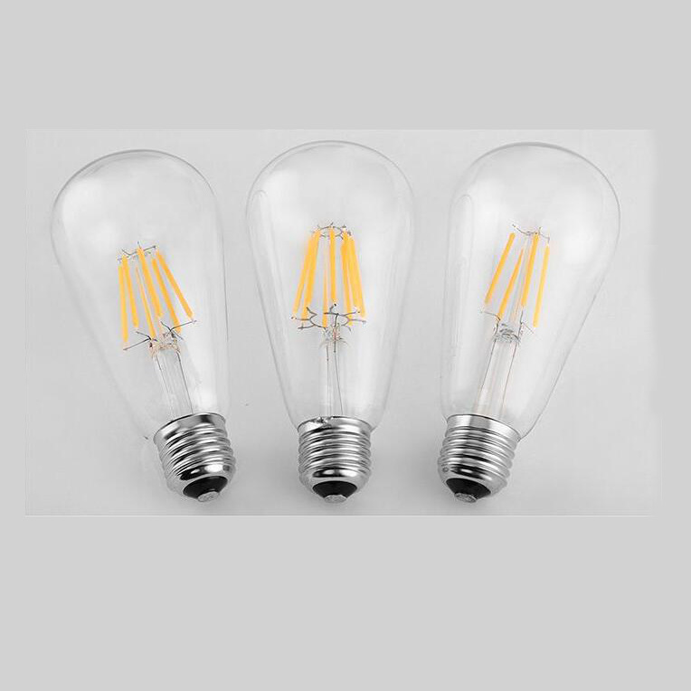 LED bombilla de filamento ST64 pezón bombilla vela lámpara Edison lámpara LED retro tungsteno lámpara