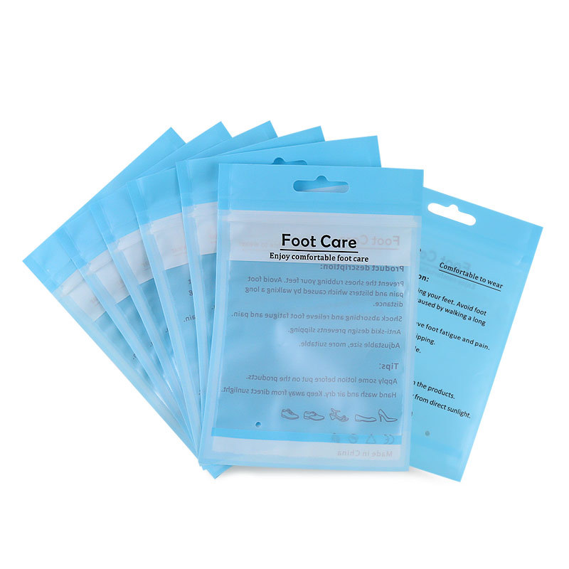英文彩色中性复合袋足弓垫前后垫服饰鞋垫小配件产品包装袋