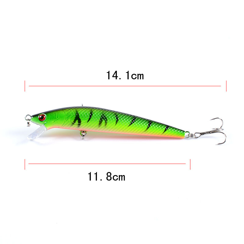 2 Pcs Shallow Diving Minnow Lure 95mm 8g Hard Sinking Minnow Fishing Baits Bass Trout Bowfin Saltwater Sea Fishing Lure